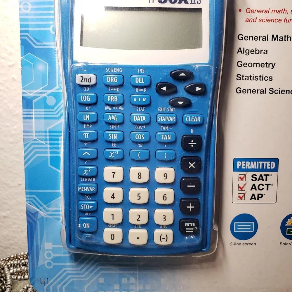 New Texas Instruments TI-30X IIS Scientific Calculator Blue solar battery School
